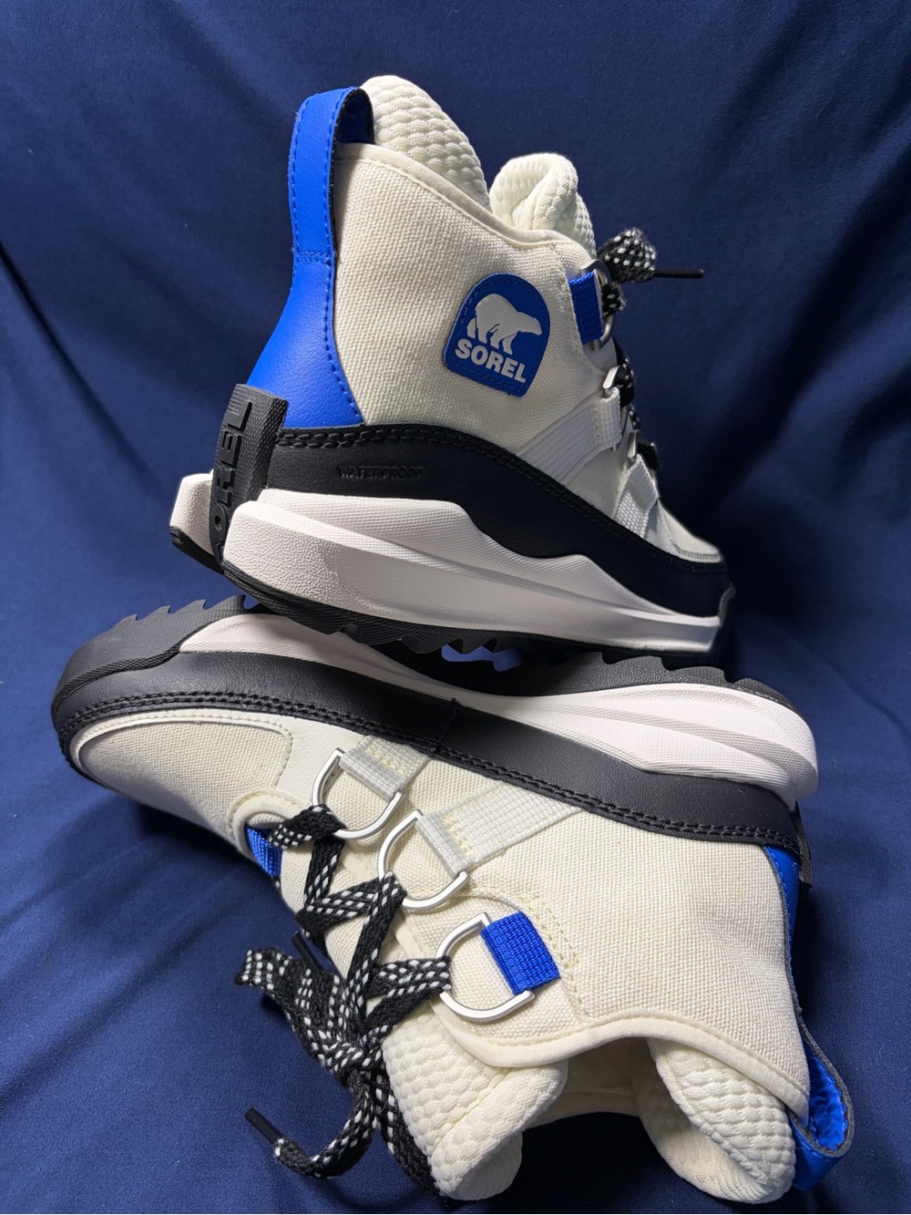 SOREL ONA RMX Chukka Plus Waterproof Boots Sea Salt Blue White Winter Sz 7.5 NWT